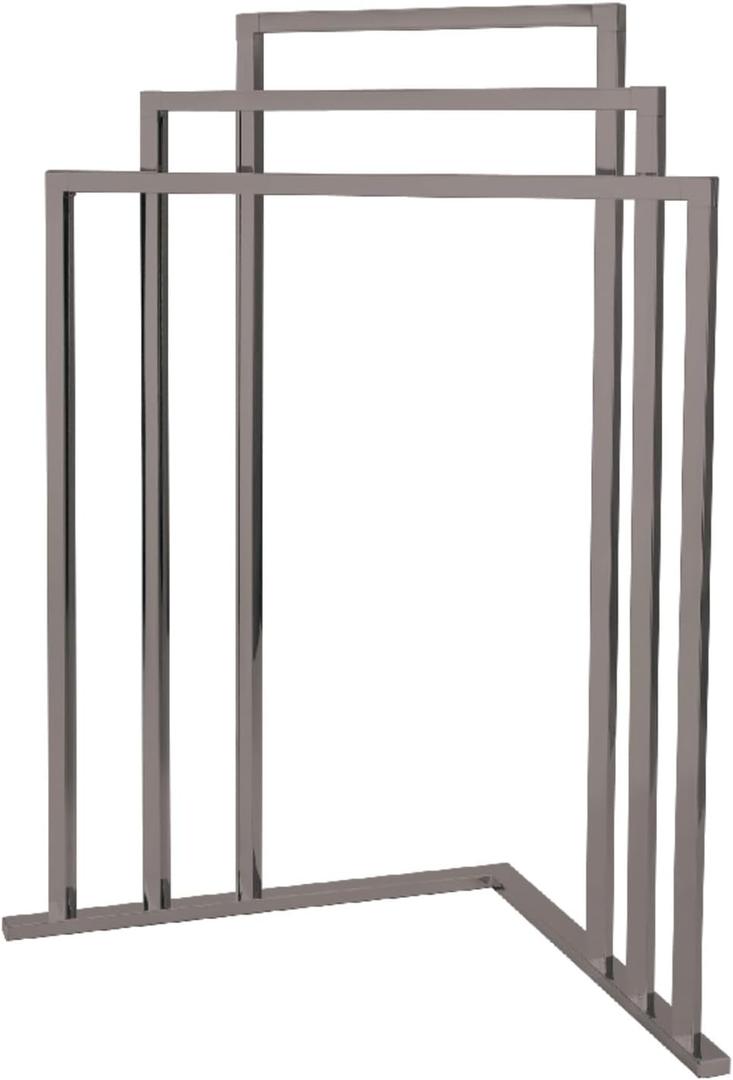 Kingston Brass SCC8278 L Shape 3-Tier Steel Construction Corner Towel-Rack, Brushed Nickel