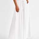 BTFBM Wide Leg Palazzo Pants for Women Casual Flowy High Waist Trousers 2025 Fall Summer Boho Beach Vacation Clothes (White, S)