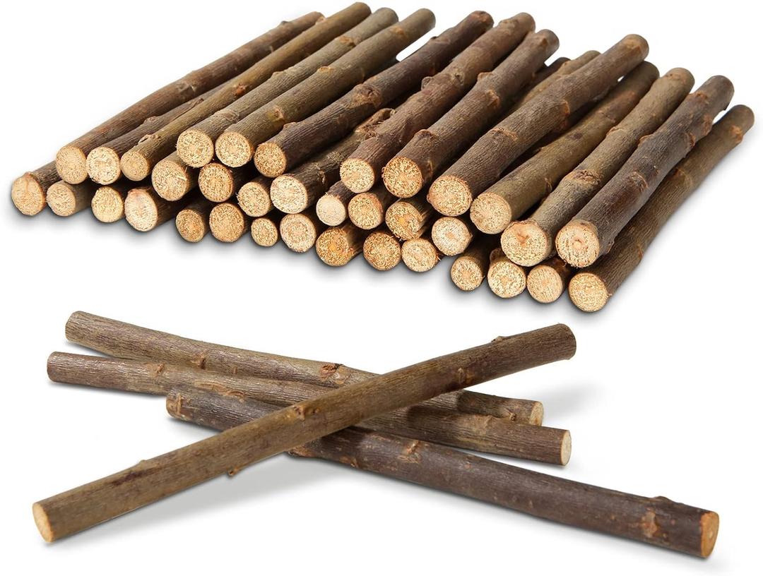 QTLCOHD 100Pcs 6 Inch Wood Sticks for Crafts, 0.3-0.5 Inch Diameter Twigs for Crafts, Natural Mini Wood Log Craft Sticks for Photo Props, DIY Crafts, Home Decorations, Pets, Etc.