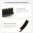 Boar Bristle Slick Back Brush for Smooth Flyaways, For fine to medium hair, Sleek Ponytail, Buns, Small Brush for Smoothing Edge Baby Hair Rat Tail Combs Parting Combs