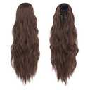 FESHFEN Ponytail Extensions, Drawstring Ponytails Hair Extension Long Curly Wavy Hair Piece Synthetic Pony Tail Hairpieces for Women 18 inch (4/12#)