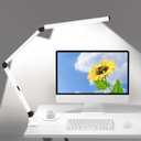 Micomlan LED Desk Lamp with Clamp, Dual Light Table Lamp with Adjustable Swing Arm, Eye-Care 4 CCT Modes & 5 Brightness Levels Clip-on Architect Modern Desk Light for Home Office Crafting Sewing (White+Touch)