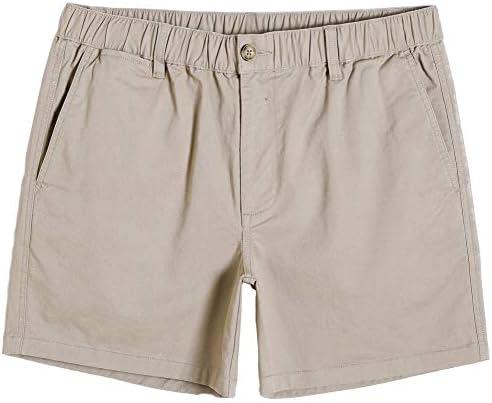 maamgic Men's Classic-fit 5.5" Cotton Casual Shorts Elastic Waistband with Multi-Pocket Daily Wear Walking Summer Outfit (Size 36)