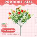 10 Pack Artificial Strawberry Branches Decoration Fake Strawberry Stems with Green Leaves and Daisies for Farmhouse Home Wedding Birthday Table Centerpiece & Party Arrangement