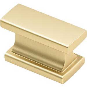 Alzassbg 9 Pack Matt Gold Cabinet Knobs, 1.46 Inch(37mm) Rectangle Kitchen Hardware Knobs for Cabinets and Drawers AL6061MGP