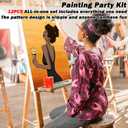 intonly 12Sets Sip and Paint Kit for Adults Girls Night, Pre Drawn Canvas to Paint for Adults, Pre Stretch Painting Kits for Adults (Whole Set)