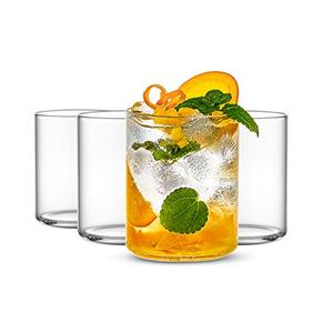 LUXU Thin Whiskey Glasses 15 oz,Premium Water Glasses Set of 4,Clear Glass Cups For Water, Juice, Beer, Drinks, and Cocktails and Mixed Drinks (15 OZ)