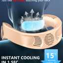 Neck Cooler for Hot Weather,Neck Fan Rechargeable Battery AC Unit,Person Neckband Wear Wireless Cool Plates Fast Charging Conditioning,Best Gifts for Father's Day Appreciation Mom Dad Child Birthday (Light Apricot)