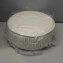 MOOWIND Velvet Vanity Stool Footrests, Round Ottoman Vanity Chairs with Anti-Slip Feet, Dressing Table Seat Foot Stool with Black Legs, Furry Padded Seat Side Table for Makeup Bedroom, White