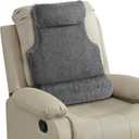 Gyrucio 3-in-1 Lumbar Support Pillow with Headrest for Recliner, Memory Foam Back Cushion Set with Adjustable Side Bolster for Targeted Lower Back Pain Relief, Plush Sherpa Fleece Cover, Grey