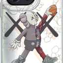 OPHK Case for iPhone 12 Pro and for iPhone 12, 3D Silver with Trendy Sneaker Cartoon Design, Street Artwork Bear Air IMD Laser Shockproof Silicone Protective Cell Phone Back Cover for Boys Girls