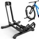 ALIXUEQIN Bike Stand Floor, Portable Bike Storage for Garage - Fit for 24"-29" Bikes, Tire Width up to 3.5", Road & Mountain Bicycle Stand, Front and Rear Wheel Parking Rack - Black