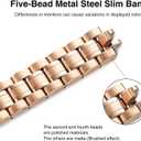 STIROLL Thin Replacement Band Compatible for Apple Watch 38mm 40mm 41mm 42mm(Series 11 10), Stainless Steel Metal Wristband Women Men for iWatch Ultra SE Series 9 8 7 6 5 4 3 2 1, Rose Gold