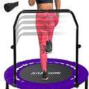 Kanchimi 40" 48" Folding Mini Fitness Indoor Exercise Workout Rebounder Trampoline with Handle, Max Load 330lbs