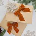 24 Pcs Brown Vintage Velvet Christmas Bows -Cozy 4.5 Inch Bows for Christmas Tree Ornaments, Wreath Accents, Gift Wrapping, Wine Bottles, Stair Railings, DIY Crafts & Xmas Home Decor