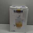 1.2 gallon Glass Drink Dispenser with Stand, Clear Glass Beverage Dispenser with Leakproof Spigot & Filter & Glass Lid, Party Large Drink Dispensers for Water, Lemonade, Juice, Cocktail, Tea