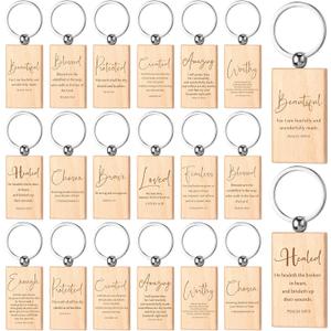 Sureio 48 Pcs Grandparents Day Church Gifts Bulk Baptism Party Favor Christian Keychain Bible Verse Keychain for Father Dad Godfather Men (Rectangle)
