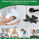 3 x Black Portable Door Lock Home Security Hotel Door Locks, Adjustable Door Lock Prevent Unauthorized Entry Travelers Bedrooms and Safety Privacy