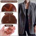 6Pcs Brown 25 mm Genuine Leather Cover Buttons, Round Shank Sewing Buttons Sew on Football Button with Shank Sew for Clothes Dress Coats Jackets Sweaters Blazers Jeans DIYS Handicrafts (25mm)
