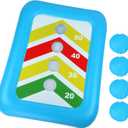 BEBEKULA Floating Toss Game Inflatable Pool Ring Toss Game Floating Swimming Pool Ring Toy with 4pcs Water Bags Floating Board Set for Multiplayer Water Pool Game Kid Adult  37.01in x 29.13 in