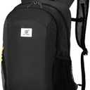 SKYSPER 16L Hiking Backpack Lightweight Small for Women Men, Foldable Packable Daypack - Travel Camping Backpack, Outdoor Hiking Bag （Black）