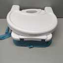 Ingenuity Deluxe Comfort Booster Seat for Kitchen Chair, Compact Fold, Portable, Lightweight, Toddler Booster Seat for Dining Table, from 6 Months to 3 Years  Teal (Aqua/ Grey)