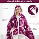 Wearable Heated Blanket Hoodie for Women, Valentines Day Gifts for Her Wife Women, Electric Throw Blanket, Heated Shawl Wraps Poncho, Mothers Day Birthday Anniversary Day Gift, To My Wife, Magenta