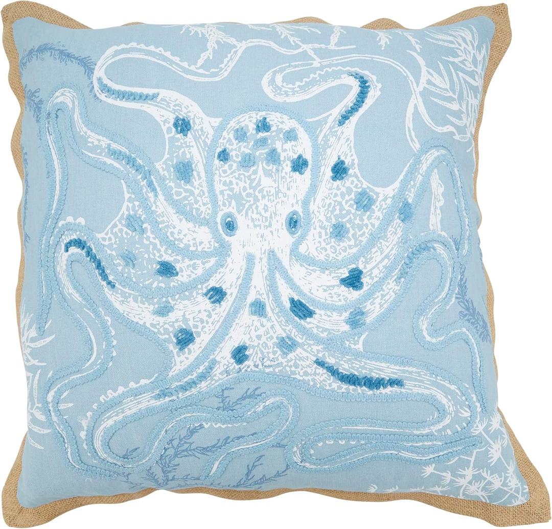 SARO LIFESTYLE Oceanic Octo-Hug Throw Pillow Cover