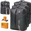 IKYWT Vacuum Seal Bags for Travel w/Rechargeable Pump, 18L Compression Packing Cubes for Carry-On Suitcase & Travel Backpack, Reusable IP67 Waterproof Vacuum Storage Kit, Gift Set (3-Pack)