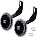 Pair of Bicycle Auxiliary Wheel Children's Bicycles Accessories For 12" 14" 16",Flash Training Wheels (Black)
