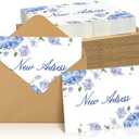 Affrolling 50 Sets Change of Adress Postcards with Envelopes New Adress Cards for New Home Watercolor Hydrangea and Front Door Design Moving Announcement Cards for Housewarming(Hydrangea)