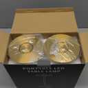 Cordless Table Lamp Set of 2, Portable Rechargeable 6000mAh Outdoor LED Table Lamps, 3 Color Stepless Dimming Touch Battery Powered Lamp, Table Light for Restaurant/ Patio/ Camping/ Bedroom(Gold)