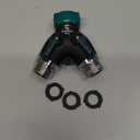 2WAYZ Hose Splitter 2 Way Heavy Duty Outdoor Faucet and Garden Connector - Water Spigot Splitter - Durable All-Metal Y Adapter with Shut-Off Valve - 4 x 4 x 1.5 Inches