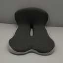 Memory Foam Seat Cushion, L-Shaped Ergonomic Office Chair Cushion for All-Day Sitting Comfort, Relieving Back & Tailbone Pain, Supportive Seat Cushions for Office Desk Gaming (Black Gray)