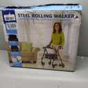 Medline Steel Rollator Walker with Seat, Burgundy, 350 lb. Weight Capacity, 6 Wheels, Foldable, Adjustable Handles, Rolling Walker for Seniors, Walker for Mobility Impaired