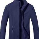 MAGCOMSEN Women's Fleece Jacket Zip Up Coat Lightweight Soft Warm Long Sleeve Jackets with Pockets for Winter (XX-Large, Navy)