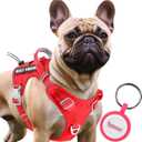 BARKBAY Service Dog Vest Tactical Dog Harness Medium Large Sized Dog Tags Personalized No Pull Adjustable Harness Reflective K9 Working Training Easy Control Military Molle System(Red,M)