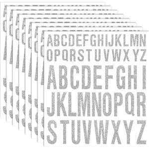 8 Sheet Graduation Cap Decorations, Glitter Letter Stickers Alphabet Stickers Self Adhesive Stick on Letters for Grad Class of 2025 DIY Crafts Classroom(1 Inch, 2 Inch,Glitter Silver)