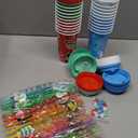 24 Sets Christmas Party Cups for Kids, 16OZ Glow Christmas Plastic Cup for Holiday Movie Night Party Favors Supplies Decorations, Holiday Decor