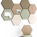 Fluxynara Hexagon Cork Board Alternative for Walls Decor-8-Pack Felt Bulletin Board Tiles,with 30 Pushpins,50 Adhesive Tabs for Office,Classrooms & Home Pin Board Felt Board-Linen Dusk
