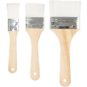 Set of 3 Chip Paint Brushes with Synthetic Bristles for Priming Painting, Varnishing, Wood, Walls, Painting