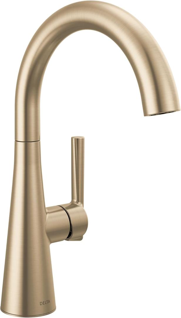 Delta Modern Brushed Gold Single Hole Bar Sink Faucet, Single Handle Prep Sink Faucet, Champagne Bronze 14882LF-CZ