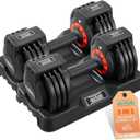 AOTOB 25 lbs (Pair) Adjustable Dumbbell Set, Dumbbells Adjusted Weight with Anti-Slip Fast Adjust Turning Handle, Dumbbel Sets Adjusting for Men and Women for Home Gym Exercise
