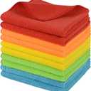 SINLAND Microfiber Dish Cloth for Washing Dishes Rags Best Kitchen Washcloth Cleaning Cloths 5 Color Assorted Meshless Cloth 12Inchx12Inch 10 Pack