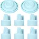 [8-Count] Papablic Duckbill Valves and Silicone Membrane Compatible with Spectra S1, S2 and 9 Plus Breastpumps, Not Original Spectra Pump Parts, BPA/DEHP Free, Blue