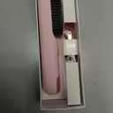 Go Brush Pro 2026 Hair Straightener Brush 300 Million Negative Ionic Portable Hair Straightener Comb for Women with 4 Temps Fast Heating MCH Ceramic Coating Smooth Frizz Hair Light Pink