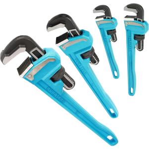 DURATECH 2-Piece Heavy Duty Pipe Wrench Set 10 ", 14 ", Adjustable Plumbing Wrench, Malleable Cast Iron Handle, Exceed GGG Standard