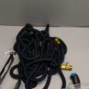 Garden Hose Non-Expandable 50 ft, Lightweight Flexible Water Hose with 10-Pattern Spray Nozzle, Leak Proof, Kink-Free, Portable Hose for Yard, Lawn, Camper, High-Density Fabric, Black Blue