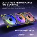 Interstellar V2 120mm PC Case Fans,Infinity Mirror Module Daisy-Chain ARGB Fan,Triple Pack Suitable for Computer Case & 360mm AIO Cooler (Black)