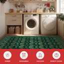 Artoid Mode Green Xmas Tree Mistletoe Christmas Area Rug, Winter Home Decor Low-Profile Non-Slip Washable Large Rug for Living Room Bedroom Farmhouse Dining Room Kids Playroom 5x7 Feet